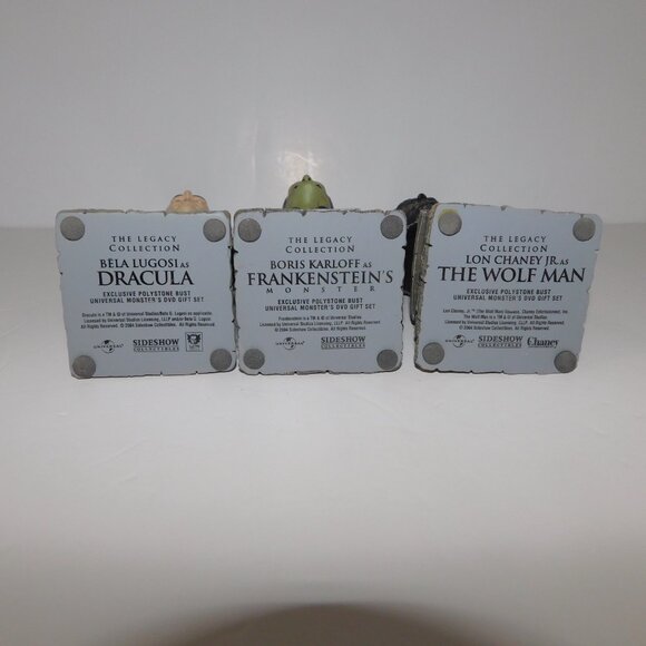 2004 Legacy Collection Frankenstein Dracula Wolf Man Busts Sideshow Collectibles - Picture 10 of 11